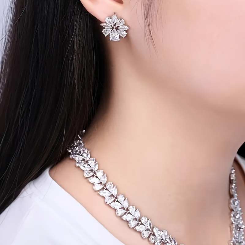 925 sterling silver moissanite necklace earrings luxurious vintage boho style ideal gift for girlfriend mothers day birthday wedding gift box included daily wear jewelry vintage boho style durable jewelry Product details 6