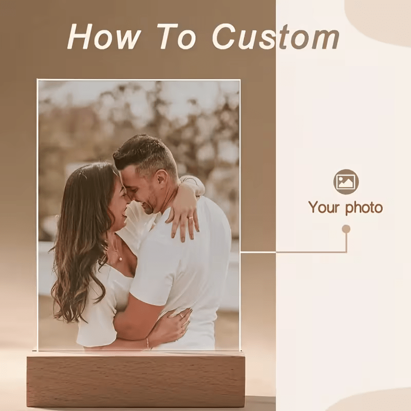 Personalized Photo Frame with Custom Picture & Text