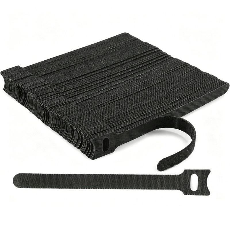 TEMU 60pcs Reusable Cable Ties, Adjustable Cable Organizers, Wire Wrappers, And Hook-and-loop Cable Management - Black, Cable Management | Adjustable