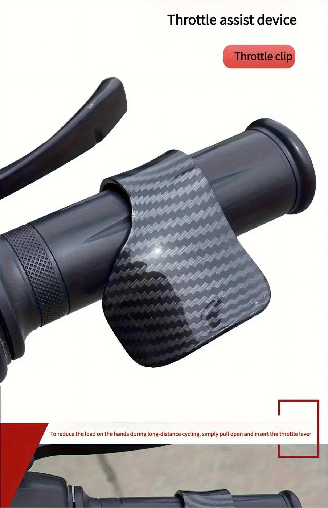 1/2 piezas de la última empuñadura asistente de acelerador en fibra de carbono para motocicleta - potenciador de aceleración, descanso del acelerador, control de crucero, manija auxiliar con guantes cómodos y abrazadera ahorradora de combustible
