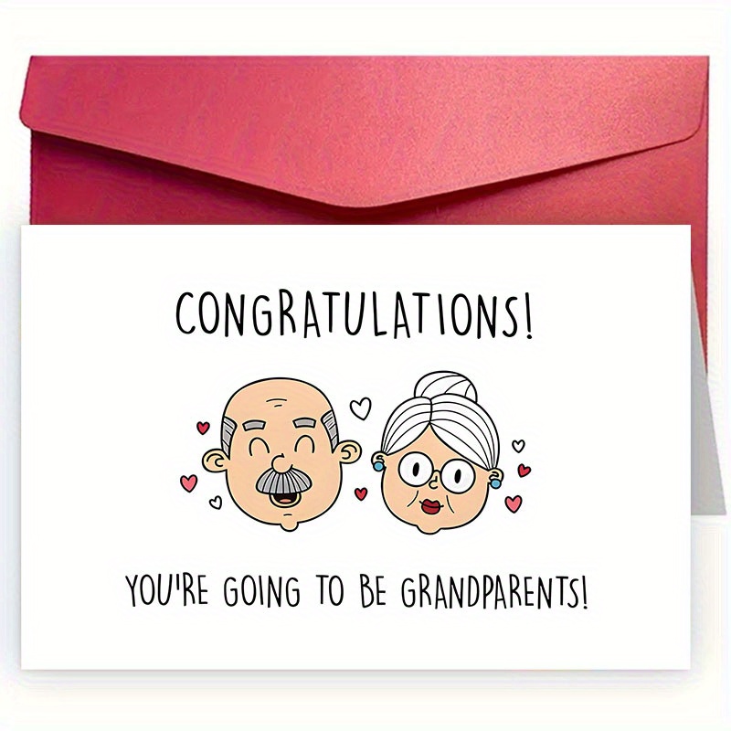 TEMU 1pc, Funny Pregnancy Greeting Card With Envelope, Suitable For New Parents, Family, , Card For Birth, Pregnancy Announcement, Baby Shower, Funny