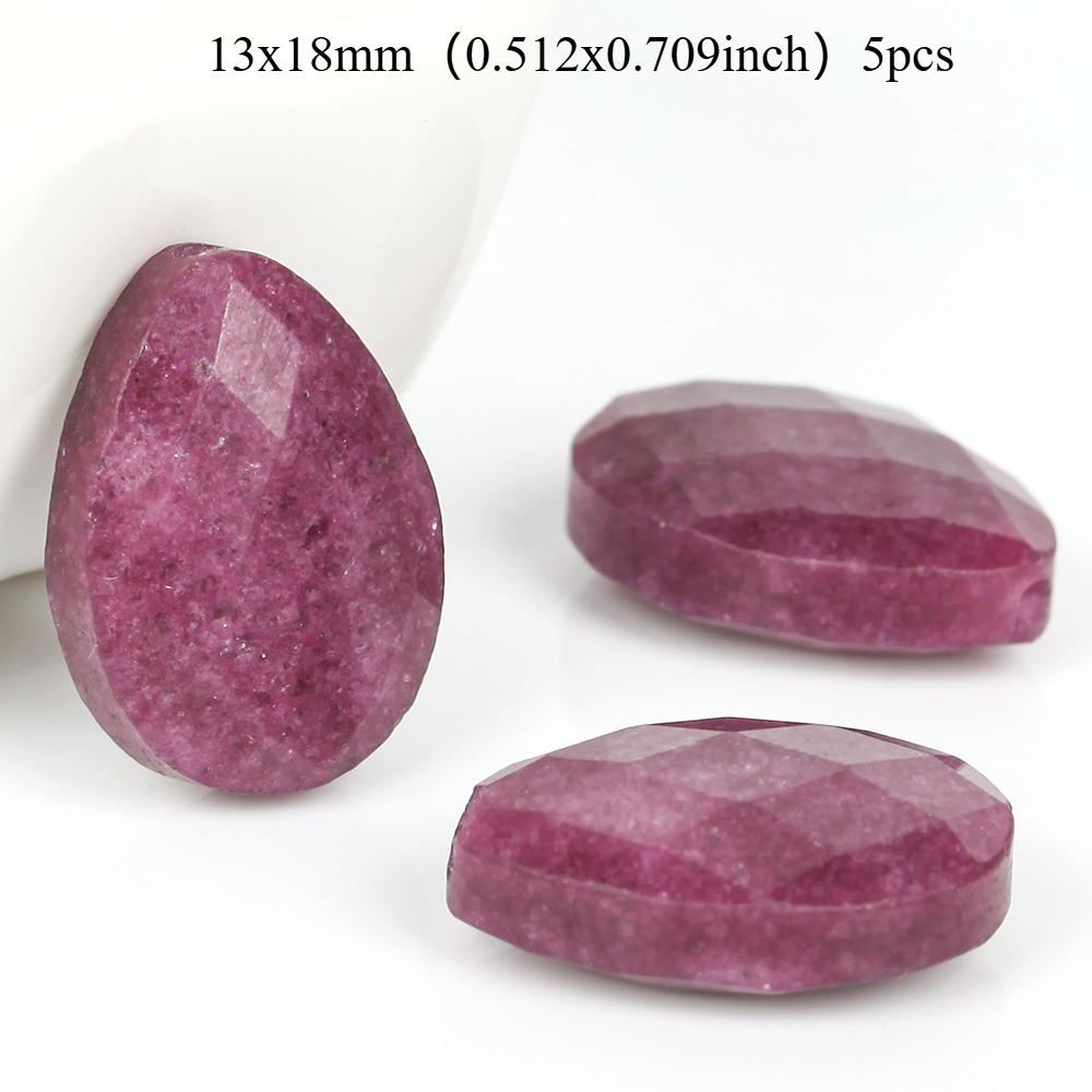TEMU 13x18mm 5pcs Natural Stone Purple Garnet Straight-hole Beads For Jewelry Making Bracelets Necklace Additions