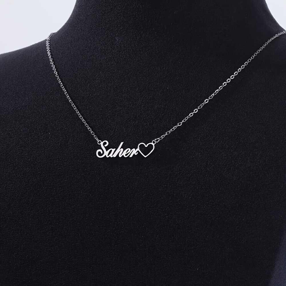 Women's Personalized Hollow Heart Name Necklace — Customizable Gift