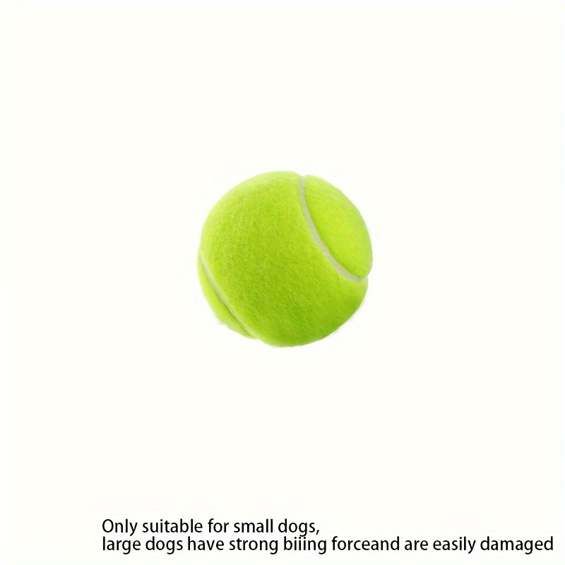 TEMU 1 Interactive Pet Tennis Rubber Chew Toy- High , Battery-free, Striped Pattern, Suitable For Small Dogs, Outdoor Fun, Pet Toy| Interactive Dog Toys| Rubber Chew Toys