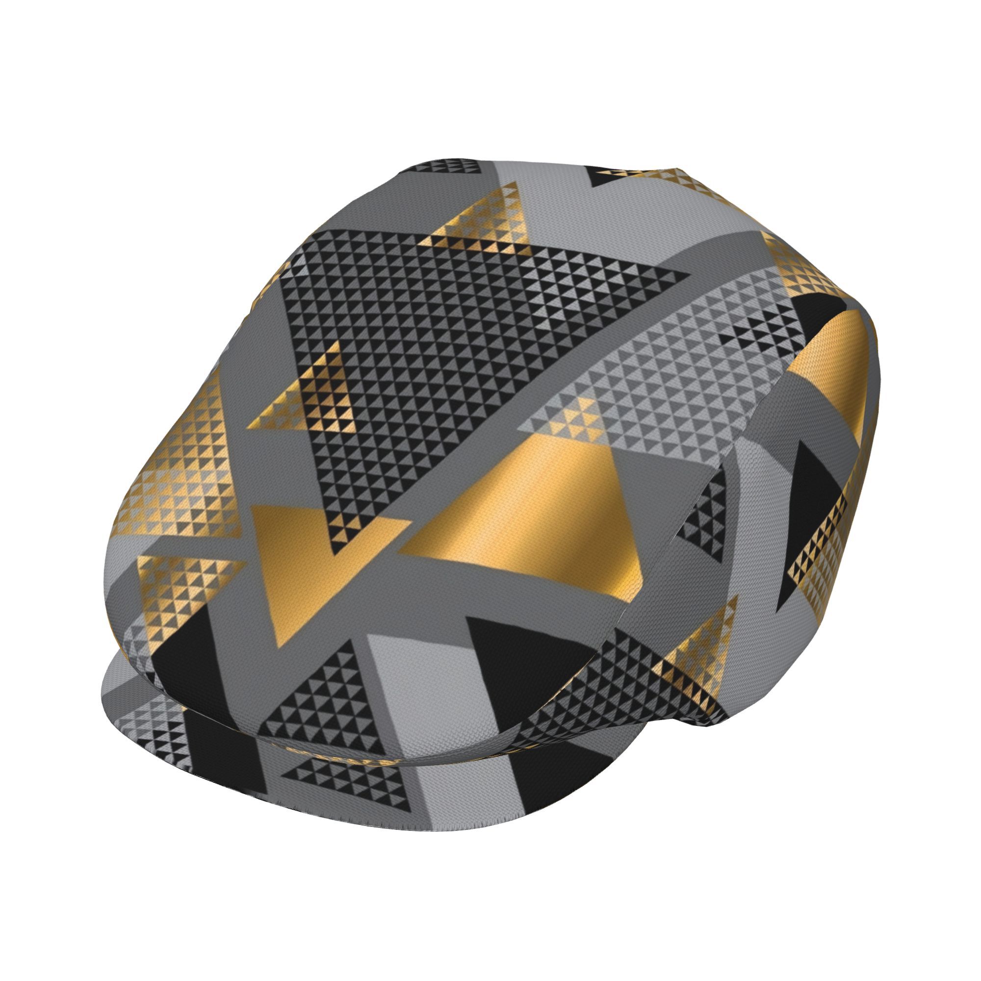 TEMU 1pc Golden Grey Geometric Print Hats For Men And Women, Newsboy Caps, Berets, Irish Hats, Driver Caps, Hats, Painter Hats