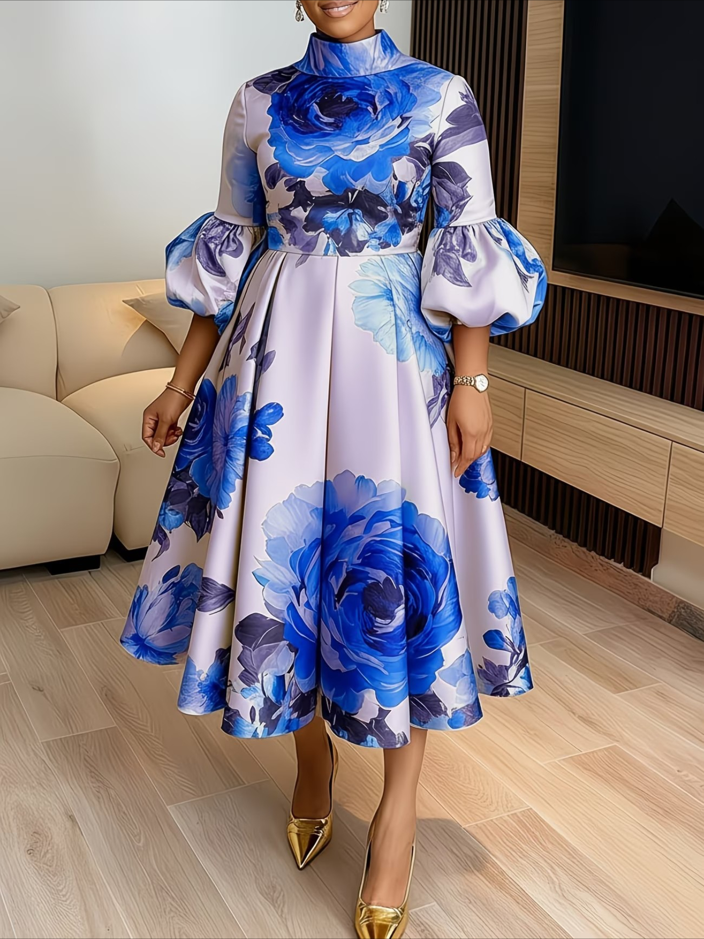 open lace back dress Elegant Plus Size French Style A-Line Long Dress for Casual and Tea Party main image 0