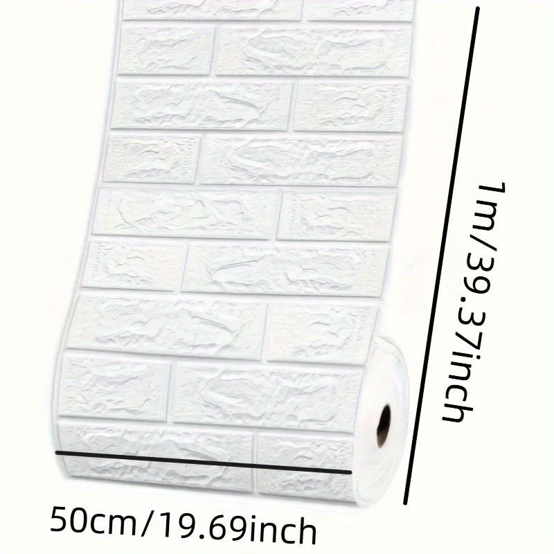 TEMU Self-adhesive Wallpaper Roll, On Wooden Surfaces. Mist Effect A Warm Atmosphere. 3d Three-dimensional Wall Sticker, Decorated With Foam Bricks,
