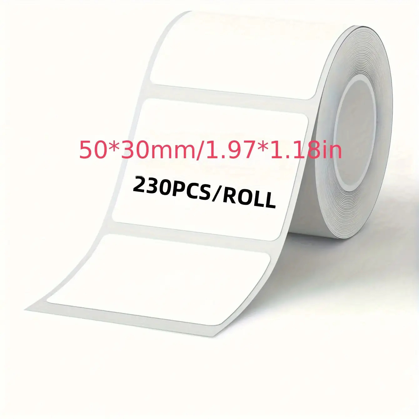 Image of 1 Roll 50x30mm White Square Thermal Label Paper, Tear-resistant Multipurpose Self-adhesive Paper, Suitable For M110 M220 Printers, Labels, Gift Stickers