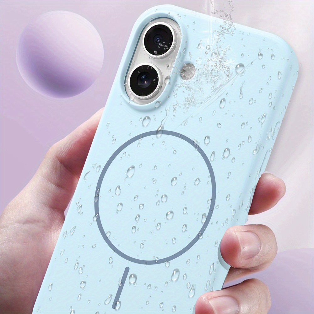 Matte Liquid Silicone Back Case, Magnetic Wireless Charging Cover, Soft Gel Shockproof Phone Shell Compatible with For iPhone 16 Pro Max 15 14 13 12 11 Pro Max Plus Models