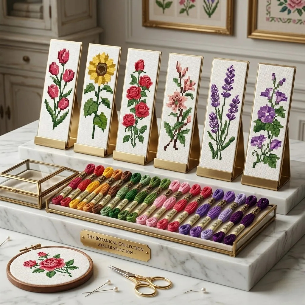 a cross stitch kit   6 new   bookmark printed cloth cross stitch kits that need to be handmade   suitable for adults and beginners relaxing handmade embroidery frameless kit   printed cloth