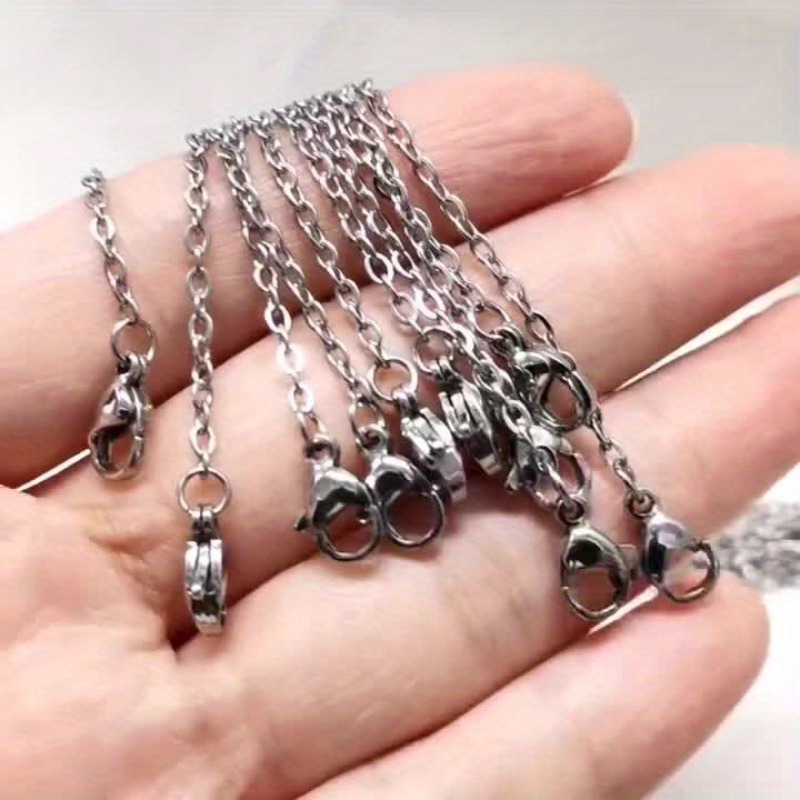 10pcs Minimalist Stainless Steel O-Shaped Chain Necklaces