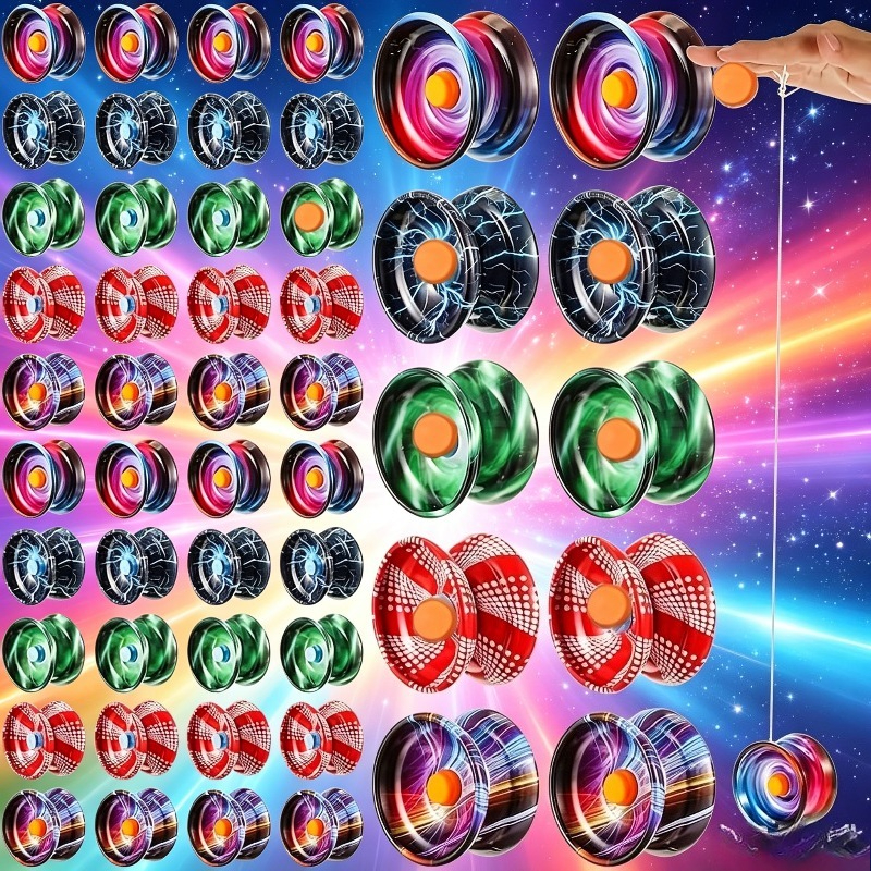 TEMU Juego de 4 yoyos de aleación , de trucos con cuerda de metal para principiantes, niños, adultos, jugadores con tecnología de automático (varios