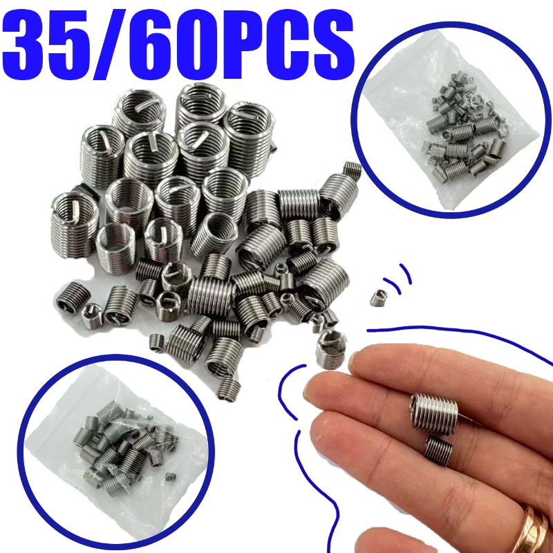 Kit 60 Inserts Filetés Hélicoïdaux M3 à M12 Acier Inox - Réparation Vis écrous