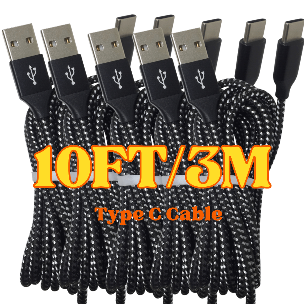 

Fastfish 5pcs Lot 10ft Usb C Type C Fast Charger Cable Charging Cord S8 S9 S10 For Xiaomi