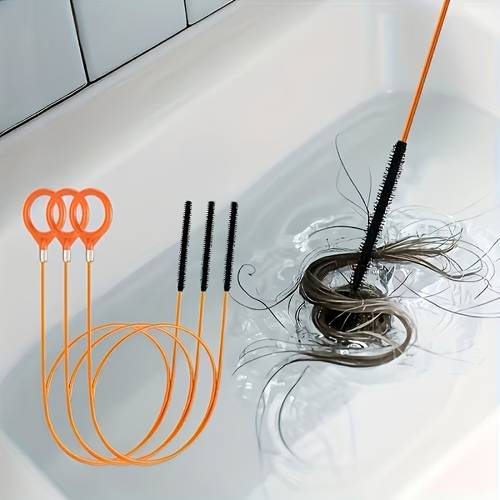 2 stainless steel drain unclogging hooks nylon coated pipe unclogging tools ideal for kitchen sinks bathroom sinks bathtubs and hair cleaning and management