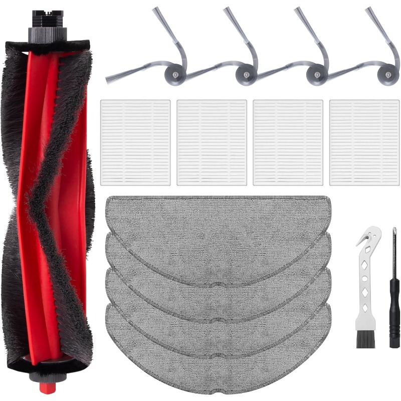TEMU Full Accessory Kit Compatible For Q7 M5/q7 M5 /q7 L5/q7 L5  Robot Vacuum & Sweeper - Multi- With Main Brush, 4 Hepa Filters, 4 Cloths, 4 Side