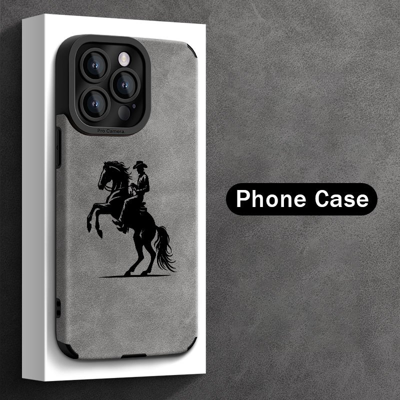 TEMU Black And Horse Pattern Phone Case Suitable For Iphone 16/16pro/16promax/16plus/16e/15/15plus/15pro/15promax, 14/14plus/14pro/14promax,