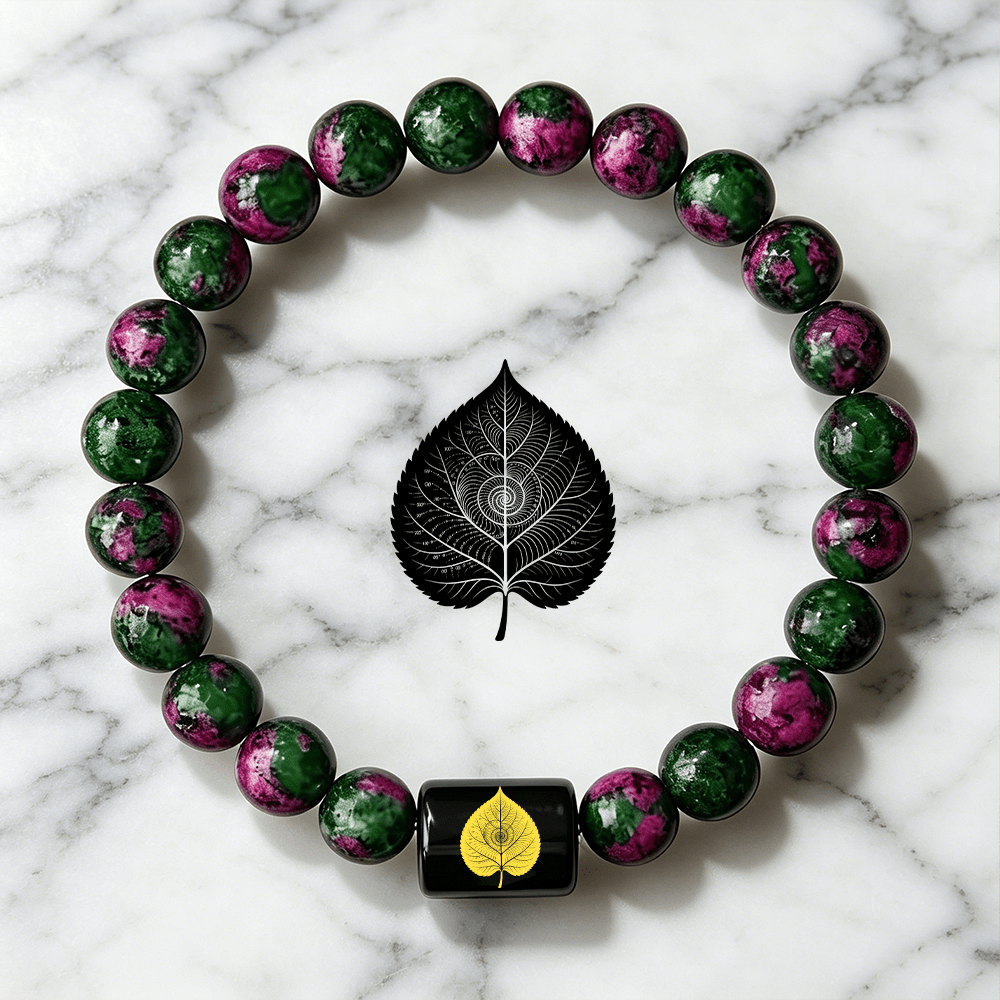 Women's Beaded Bracelet with Leaf Pattern