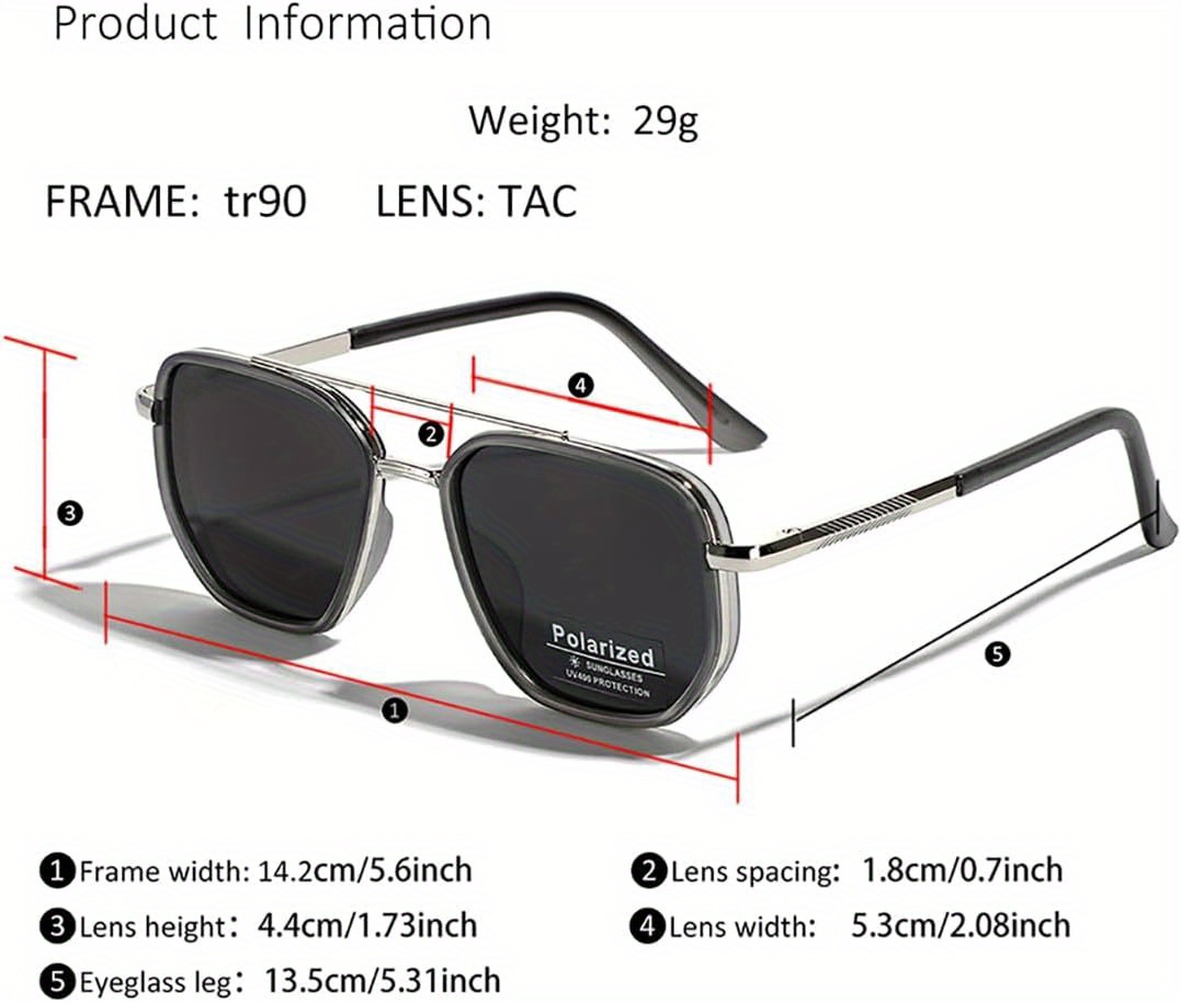 polarized tr90 sunglasses vintage square sunglasses - Temu display picture 3