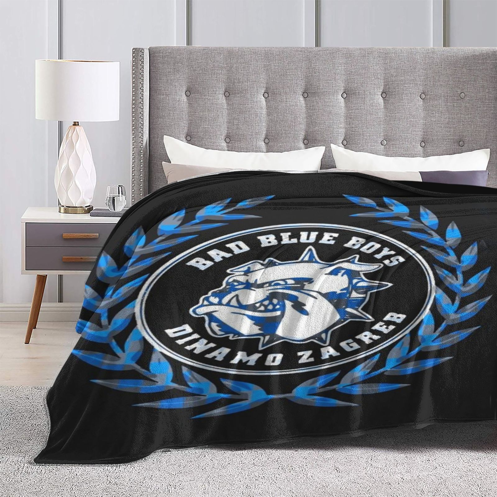 

Zagreb "bad " Fan Group Printed Flannel Blanket - Suitable For Thanksgiving, Christmas, Halloween, New Year's Day, And Mid-, Hand Washed Or Machine Washed.