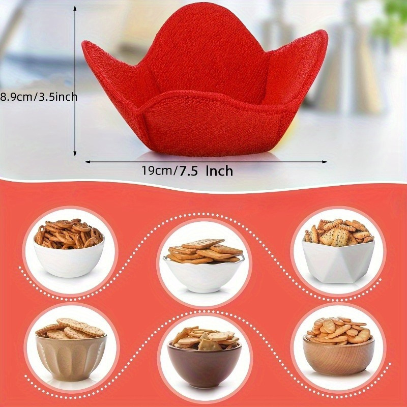 

Microwave Safe Red Fabric Bowl Holder - Heat Resistant, Anti-scald Kitchen Gadget For Comfortable Heating Of Foods, 7.5" W X 3.5" H, Kitchen Safety Tool|creative Kitchenware|insulated Kitchen Item