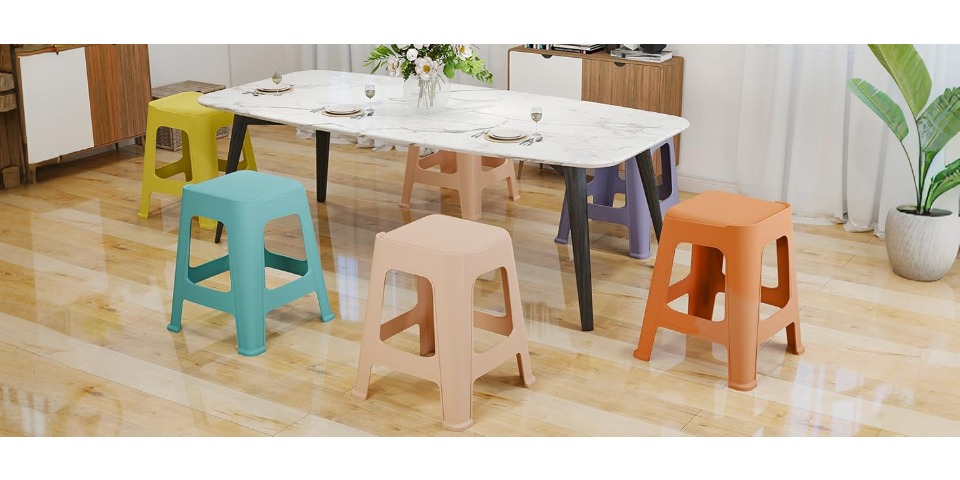 5/10 Pack Stackable Classroom Stools, 18.8