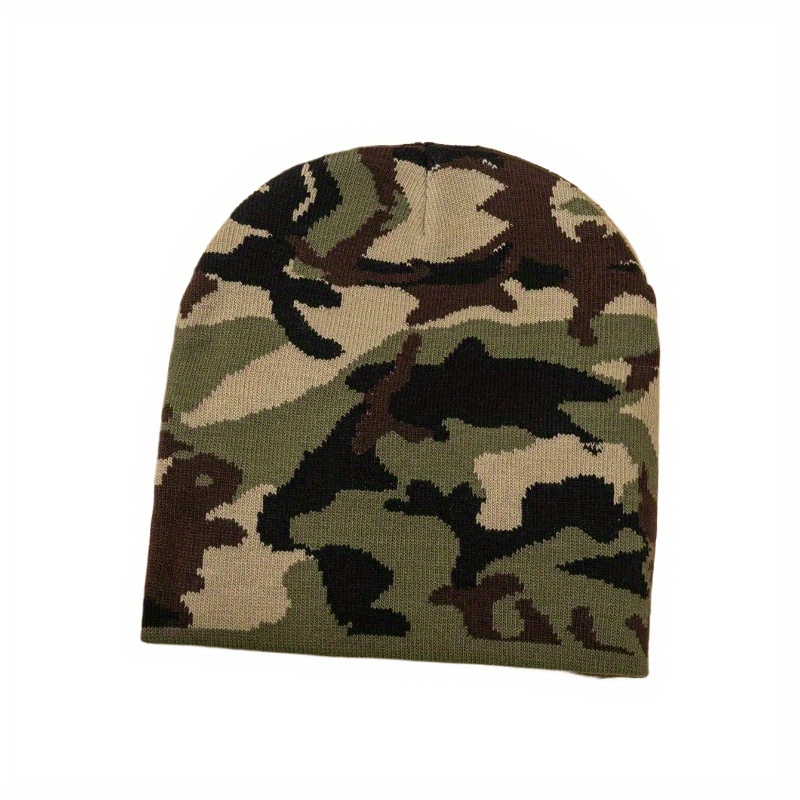 Camouflage Knitted Hat Men's Caps Autumn/winter Warm Street Style Beanie Caps