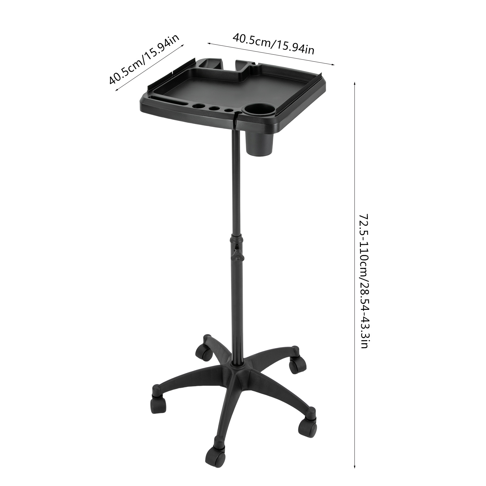 Hair Extension Tool Tray Cart, Movable Hair Extension Cart, 72. 5-110cm/28. 54-43. 31in Adjustable Height For Storing Hair Dryers, Scissors, Wigs, Cosmetics, Nail Polish