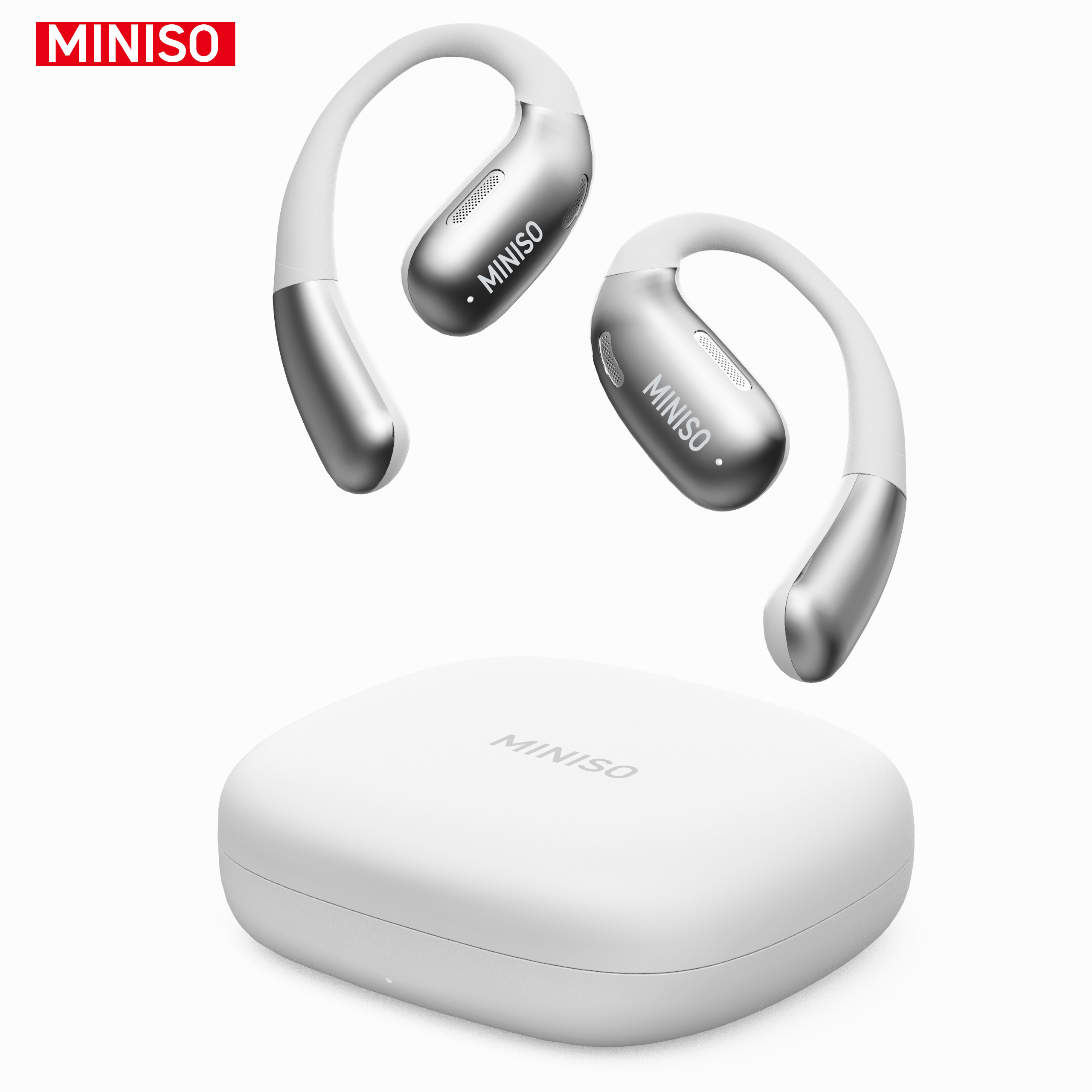 Image of Miniso X28 Ai Ows Open Ear Wireless Earbuds 58-hour , 5.4 Hifi Sound, Smart Touch Control, Built-in Mic, Compatible With Phones & Computers Ideal For Running, Cycling, And Driving