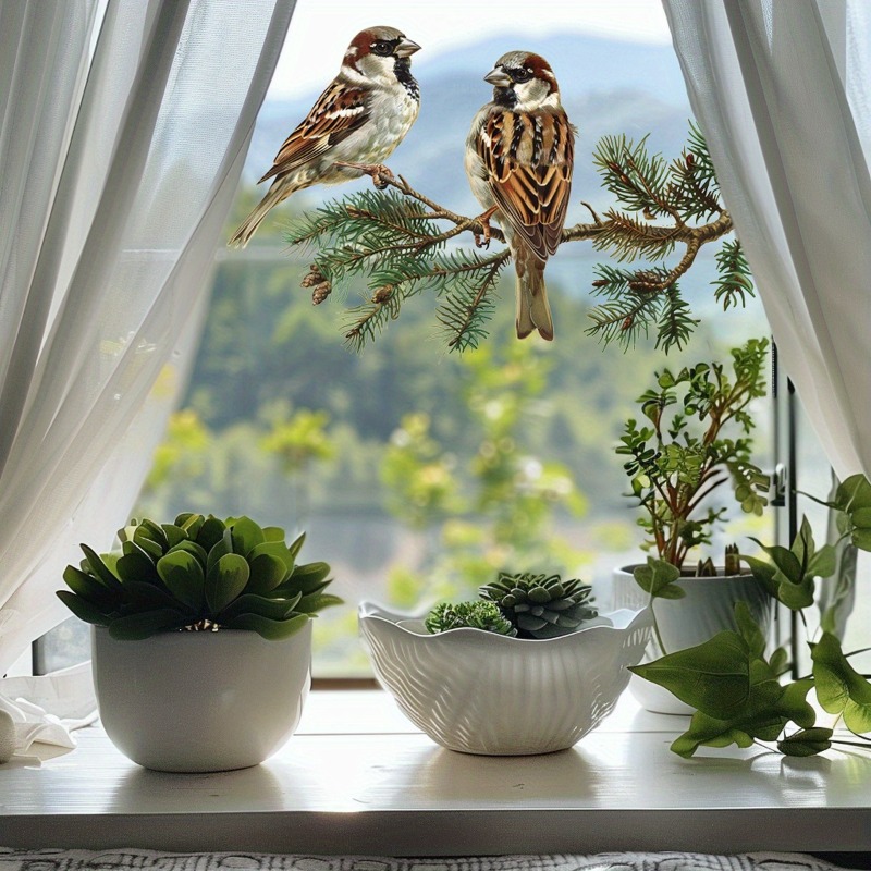 TEMU 1 ud. de Adhesivo de Vidrio para Ventana con de Pájaros