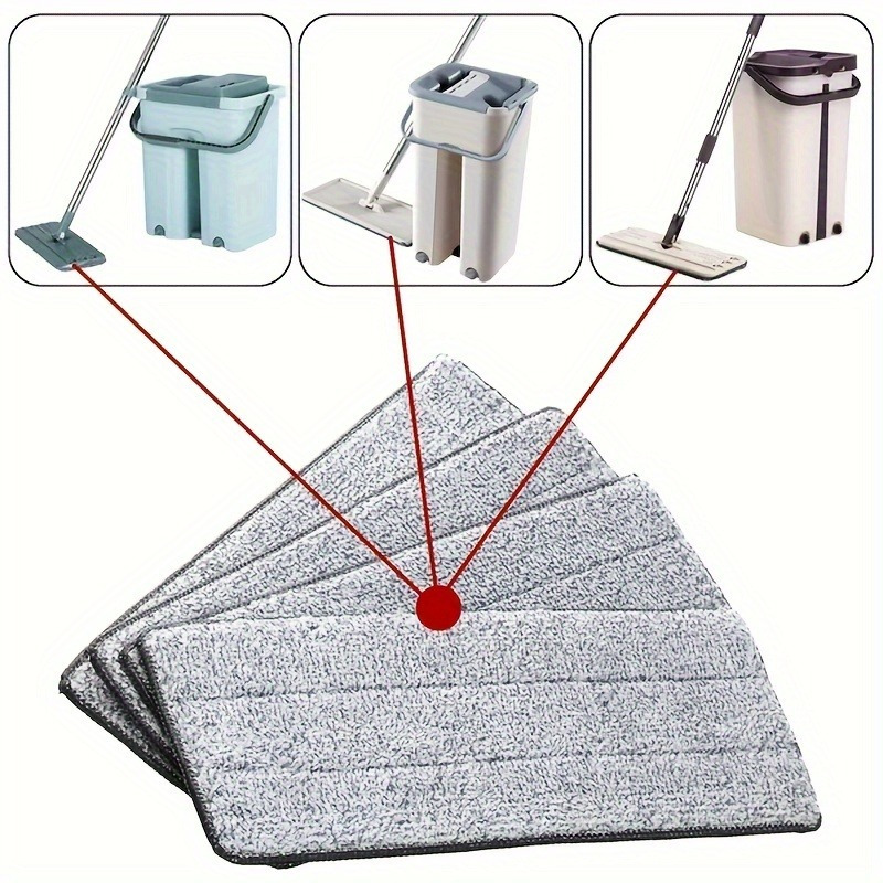 4pcs super absorbent microfiber mop pads reusable washable and   for flat floors easy to clean wet or dry use details 1