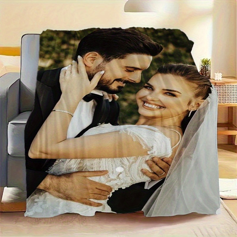 Personalized Photo Custom Flannel Blanket, Soft Gift