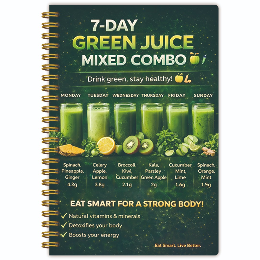 TEMU 1pc Cahier à couverture sur le thème du plan de de jus jours, cahier de suivi des exercices et de l'alimentation, gestion du corps et