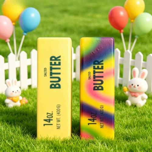 hefengcl painted butter stick shaped slow rebound milk yellow with ow g dient soft and slow to rebound suitable for stress relief sensory desktop ornament perfect birthday and holiday gift fidget toys
