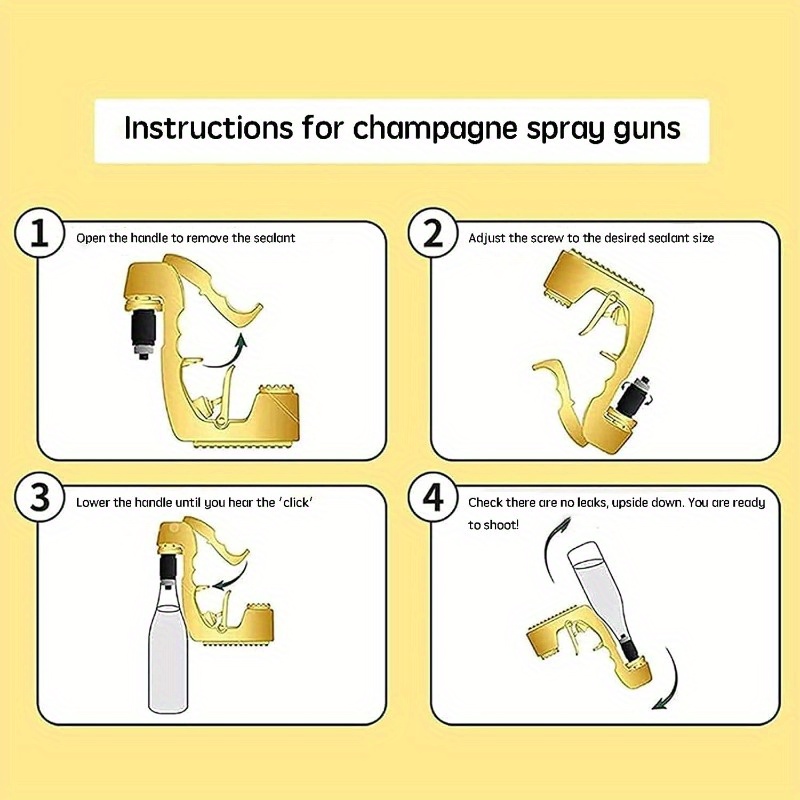  gun gun for parties lightweight plastic sprayer with adjustable rubber plugportable safe beer shooter for birthdays weddingseasy clean reusable golden details 3