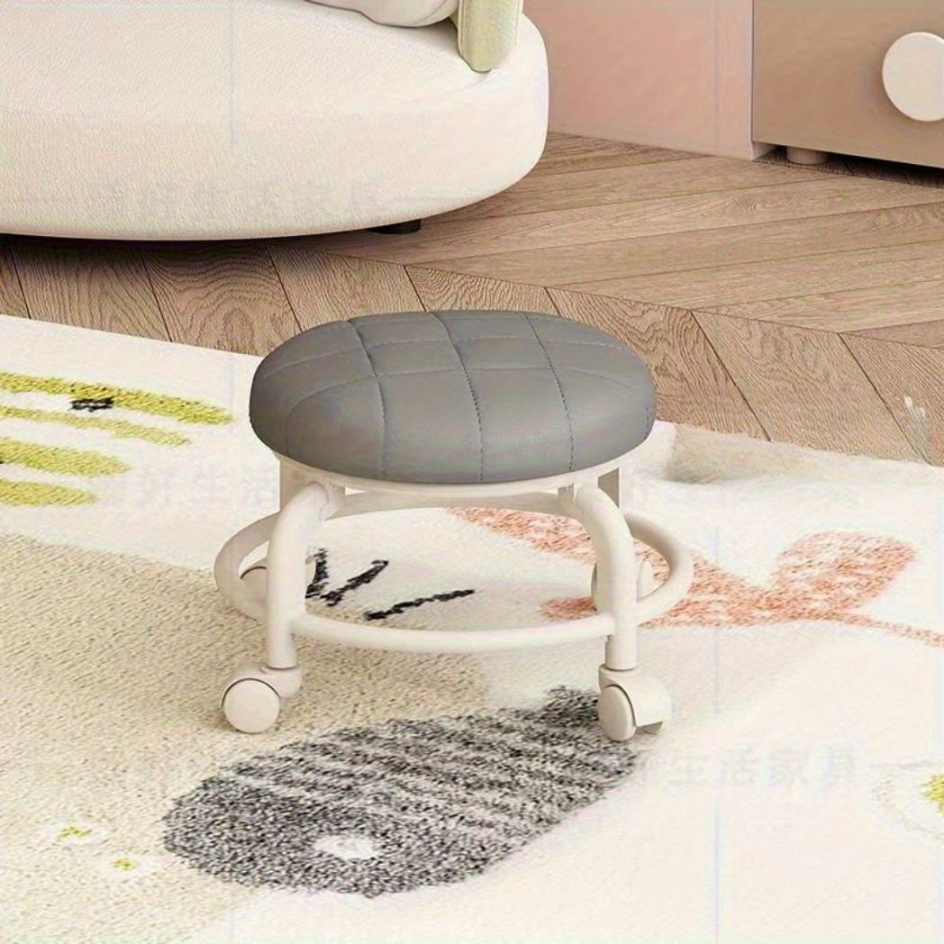 1pc small stools with wheels low stools round stools household mobile swivel stools shoe stools multifunctional beauty sewing   repair and shoe changing stools with a   weight not exceeding 70   Product details 7