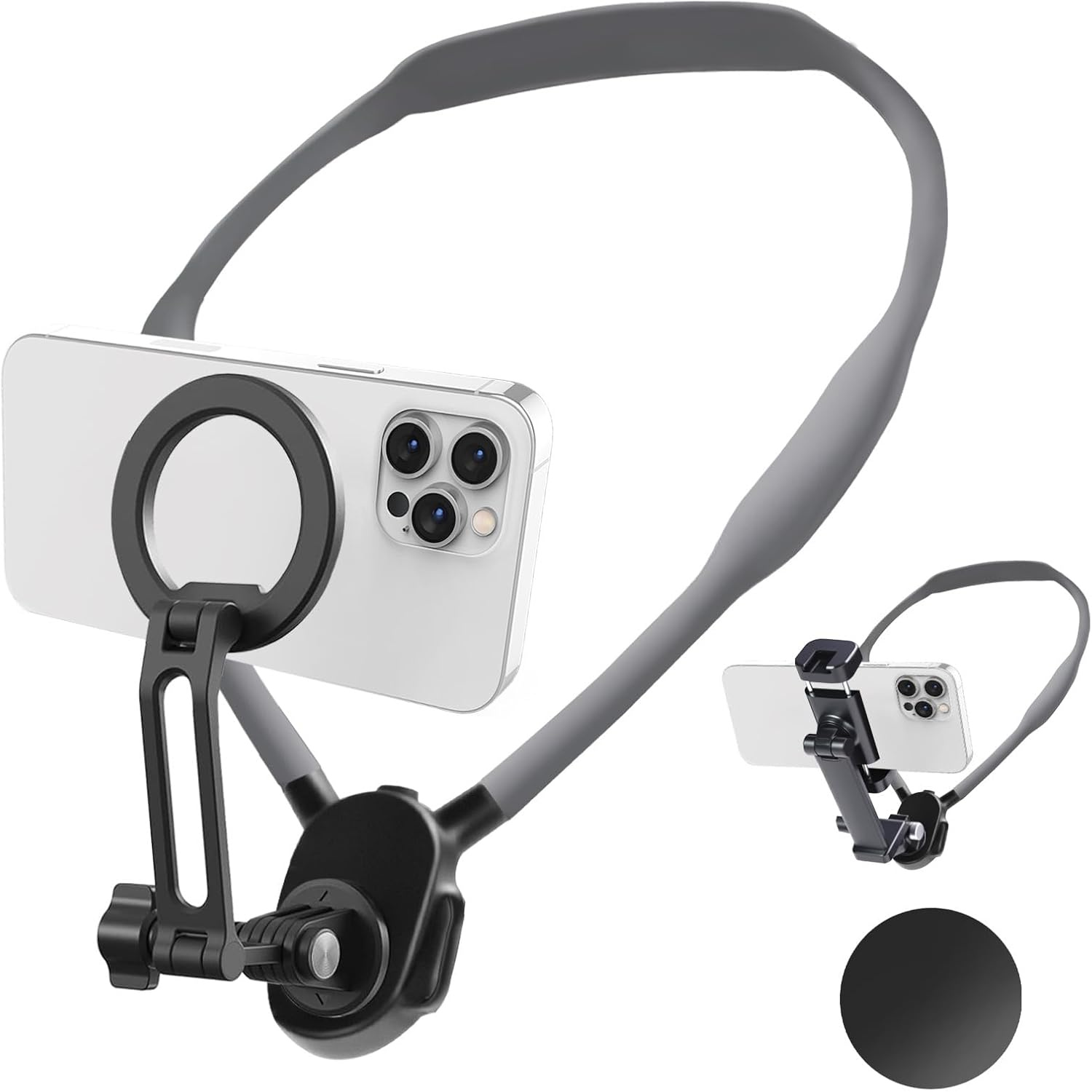 TEMU 1 Premium Magnetic Neck Phone Holder With Adjustable And Flexible Gooseneck Design, Suitable For Viewing, Live Streaming, And Video Recording,