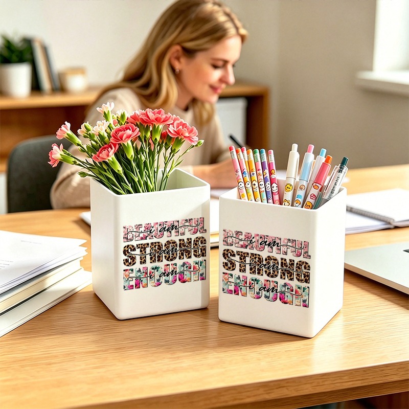 1pc     inspirational multi purpose storage organizer desktop holder for makeup brushes pens remote controls utensils and supplies compact space saving organizer for bathroom kitchen office bedroom living room