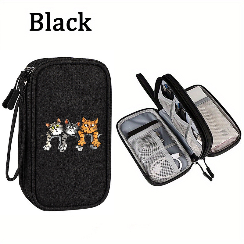 TEMU Borsa a sacchetto, pochette portaoggetti con tre adorabili motivi di a trasferimento termico. Una pochette portaoggetti digitale versatile e