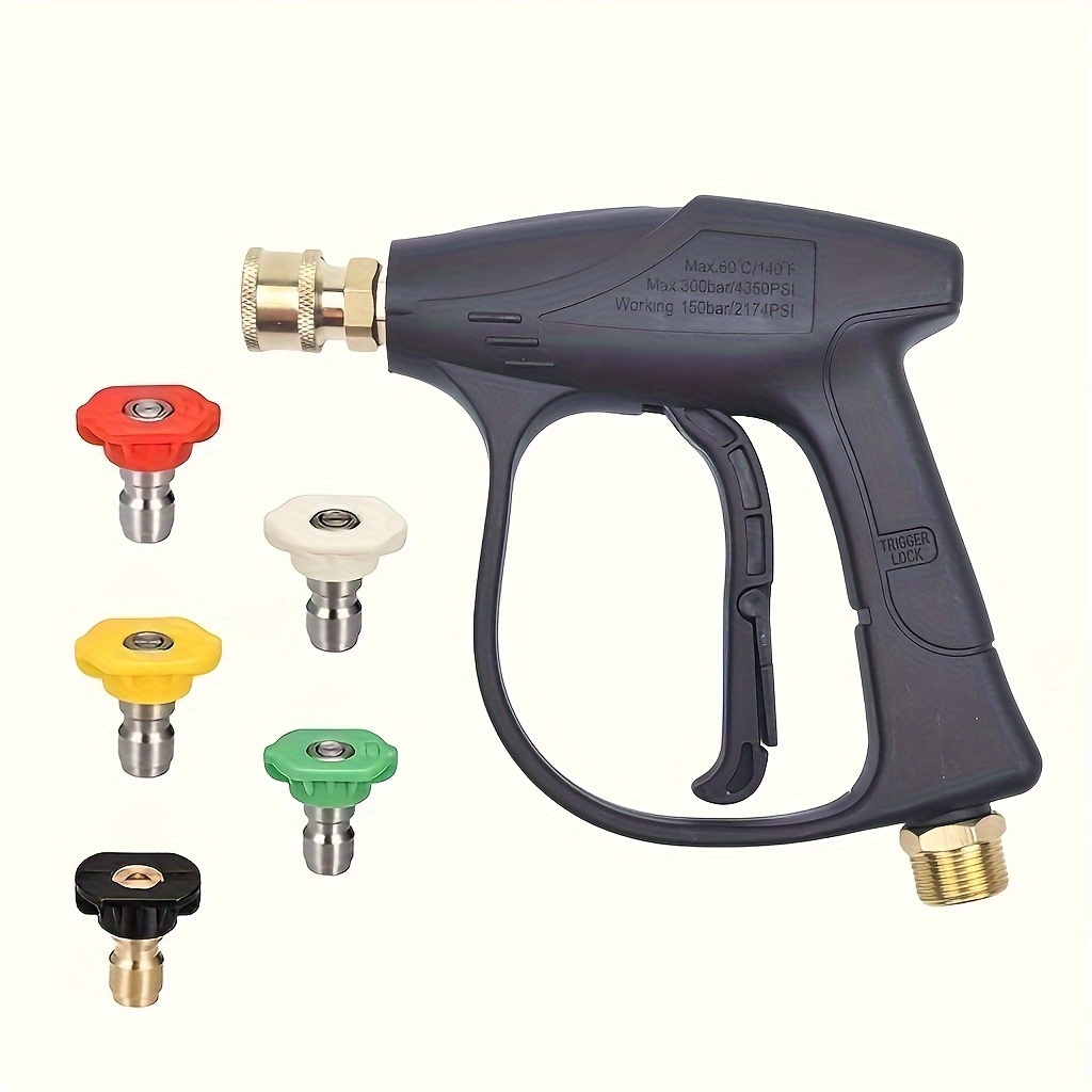 TEMU High Pressure Car Wash , 5 Colors Quick Connect 1/ 4inch Nozzles M22-14 Hose Connector, High Pressure Car Wash , Psi, Psi, Gardening Supplies, Garden Irrigation Spray