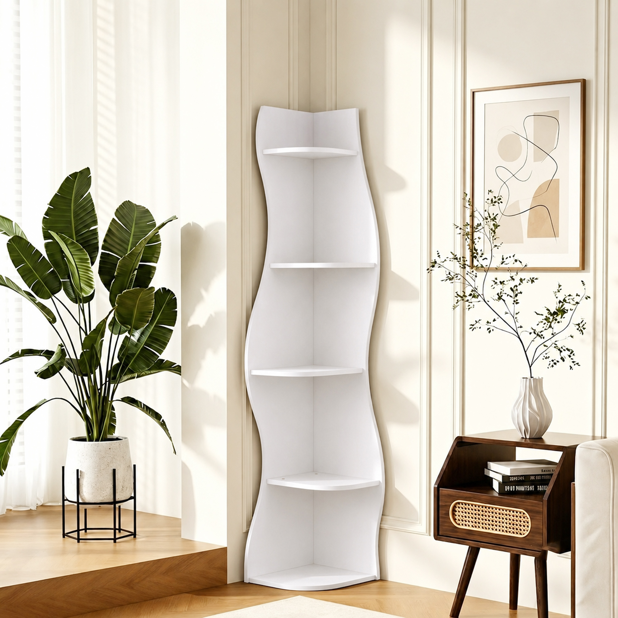 60 6 tall 5 tier corner bookshelf freestanding space saving - Temu United Kingdom