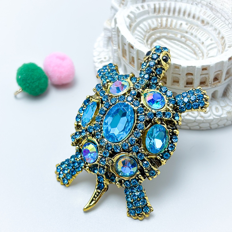 TEMU 1pc Bohemian Spring Niche Premium Colorful Wealth Turtle Light Brooch, Design Carries And Meaning, Exquisite Jewelry Suitable For Daily Vacation