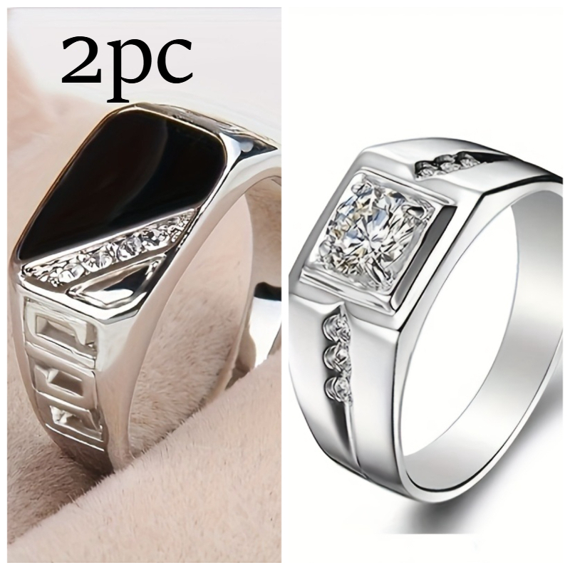 Men's 18K Plated Ring Set — Wedding & Anniversary Gift