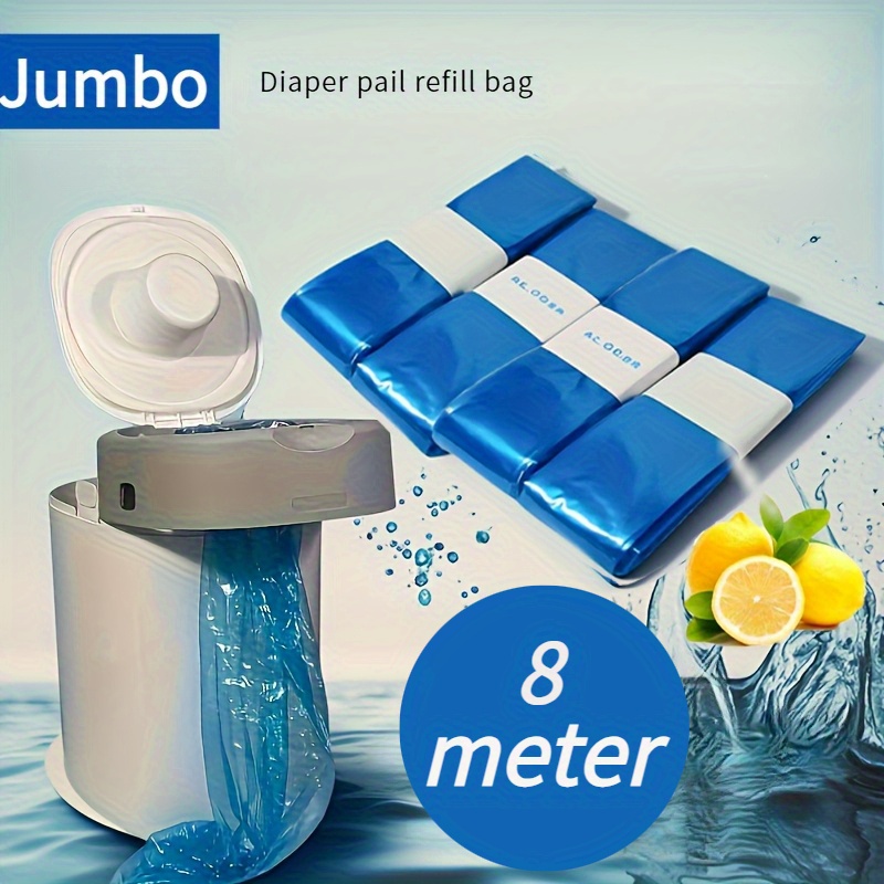 6 oder 4 Extra-Lange Elastische Windelsack-Einsätze, ca. 8 Meter lang, Kompatibel mit Diaper Genie & Twist & Click Eimer sowie Angelcare Windelbehältern – Auslaufsichere und langlebige Katzenstreu-Beutel