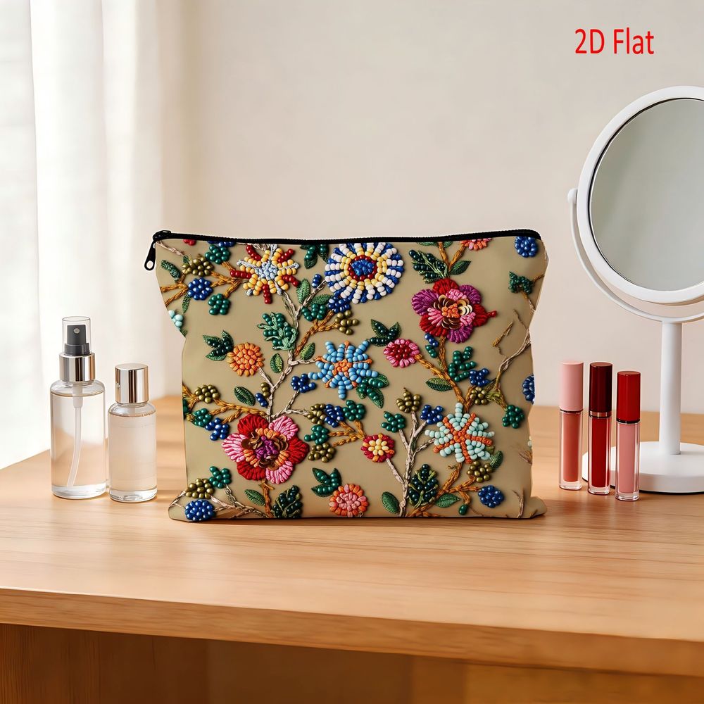 TEMU Beauty Case con Stampa Bohemien, Borsa da Trucco in Stile Vintage, Organizer Multiuso di Grande Capacit�, Trousse Portatile e Pochette con