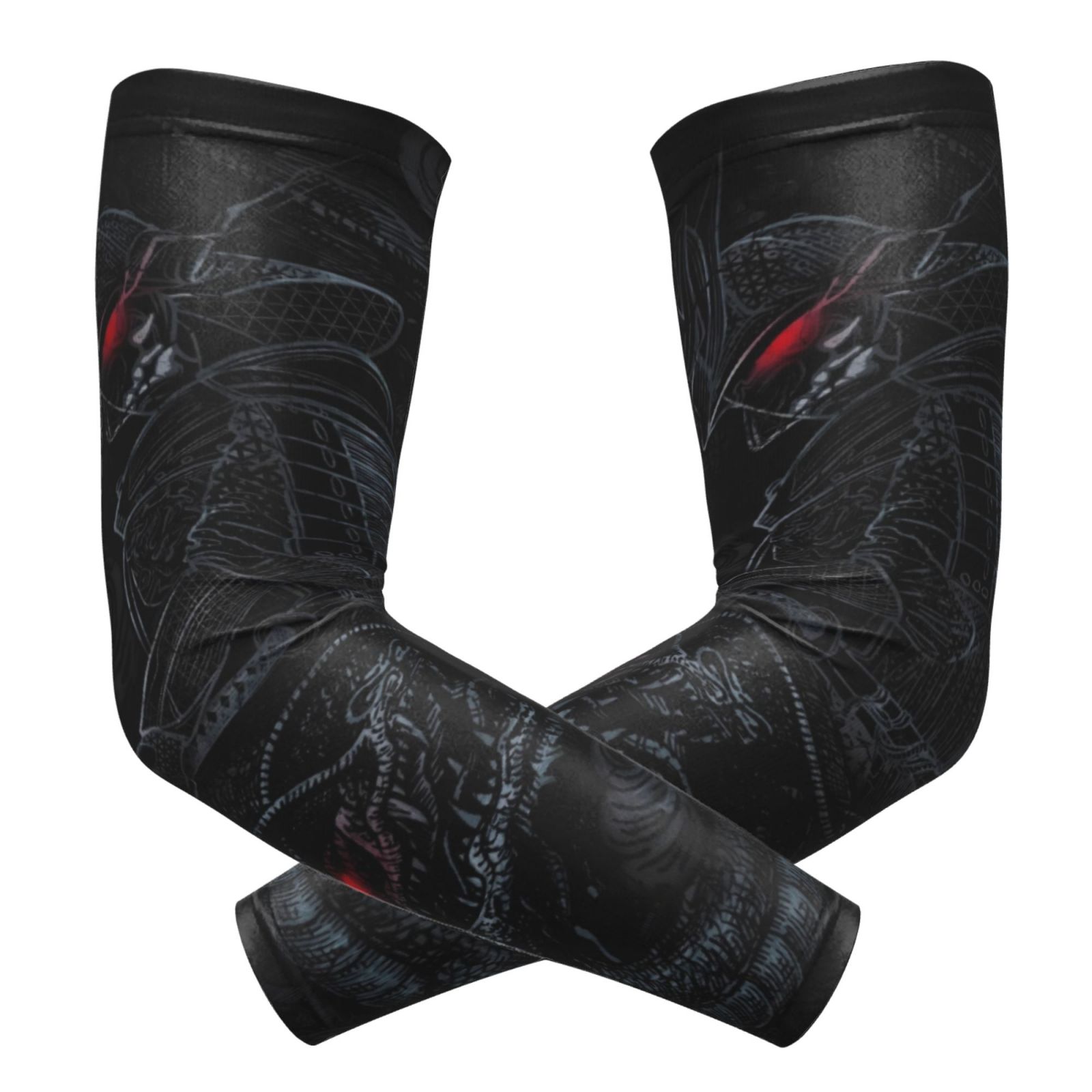 TEMU A Pair Of 3d Armbands With A Black Background Of Japanese , Dragon And Wave Patterns, With A Mysterious And Powerful Style