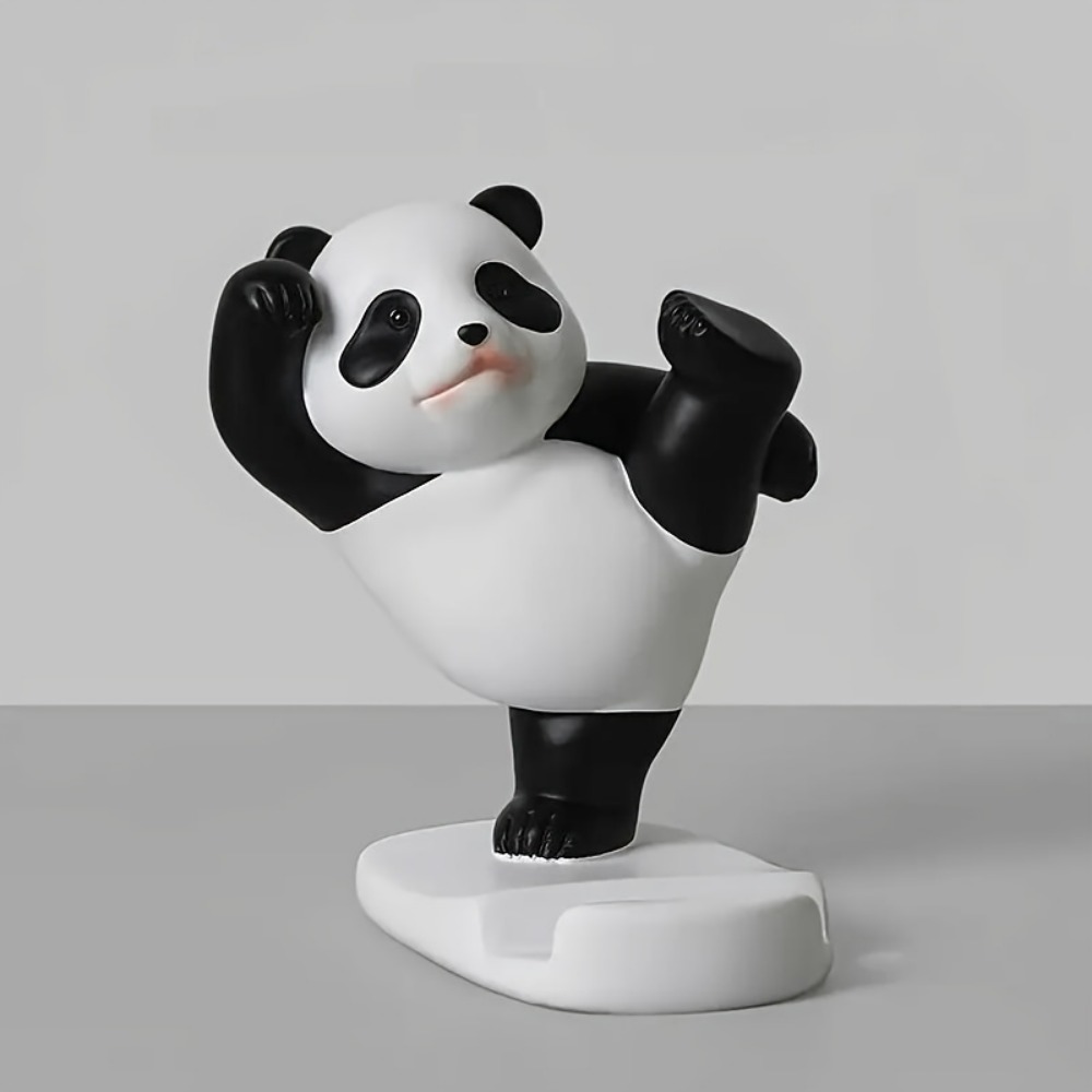 Image of 1pc Panda Shape Phone Holder, Adjustable, Suitable For Smartphones, Cute Panda Shape Phone Holder, Cute Room Decoration Aesthetics