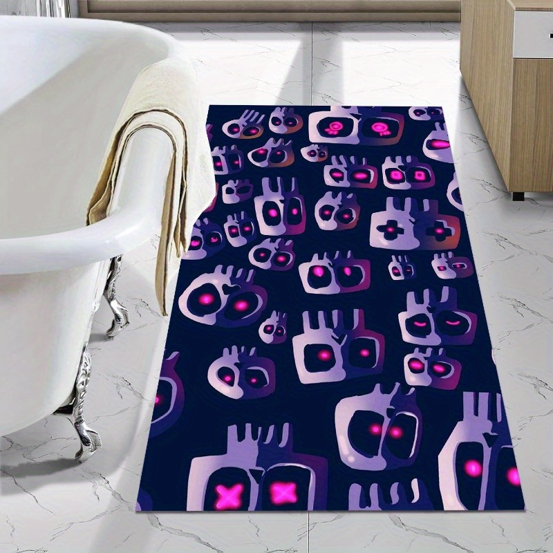 1pc pixel   bathroom mat super absorbent non slip easy to clean washable floor mat with vibrant neon colors   kitchen bedroom laundry room and more bathroom mat   design durable rubber backing bathroom mat Product details 1