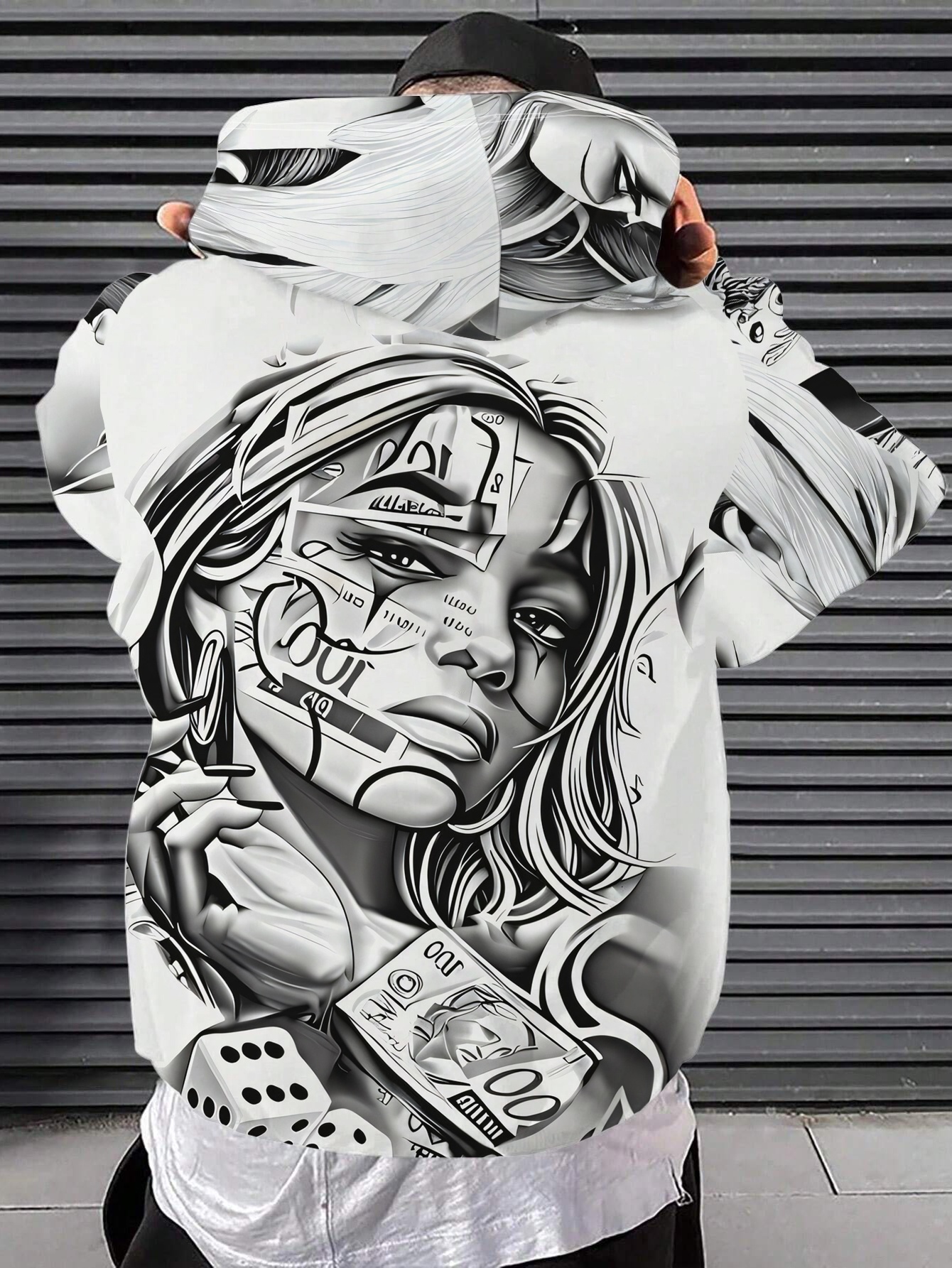 Men's Trendy Hooded Sweatshirt With Personalized Graphic Print_voghion.com