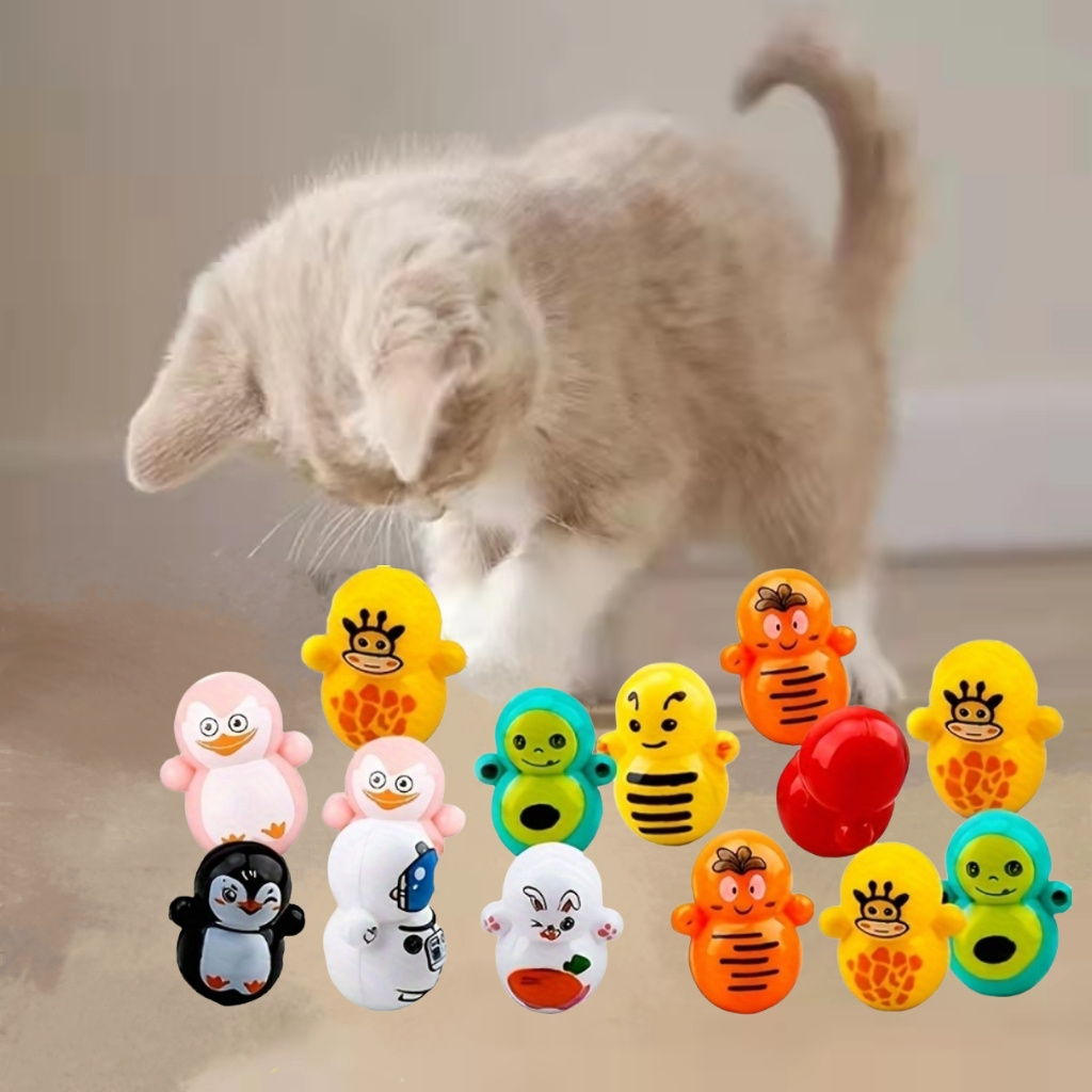 TEMU Cat Rolling Toys, Multiple Styles Cat Companion Cat Interactive Toys Durable Plastic Electricity Free Cat Toys Rolling Toys Interactive Playmate